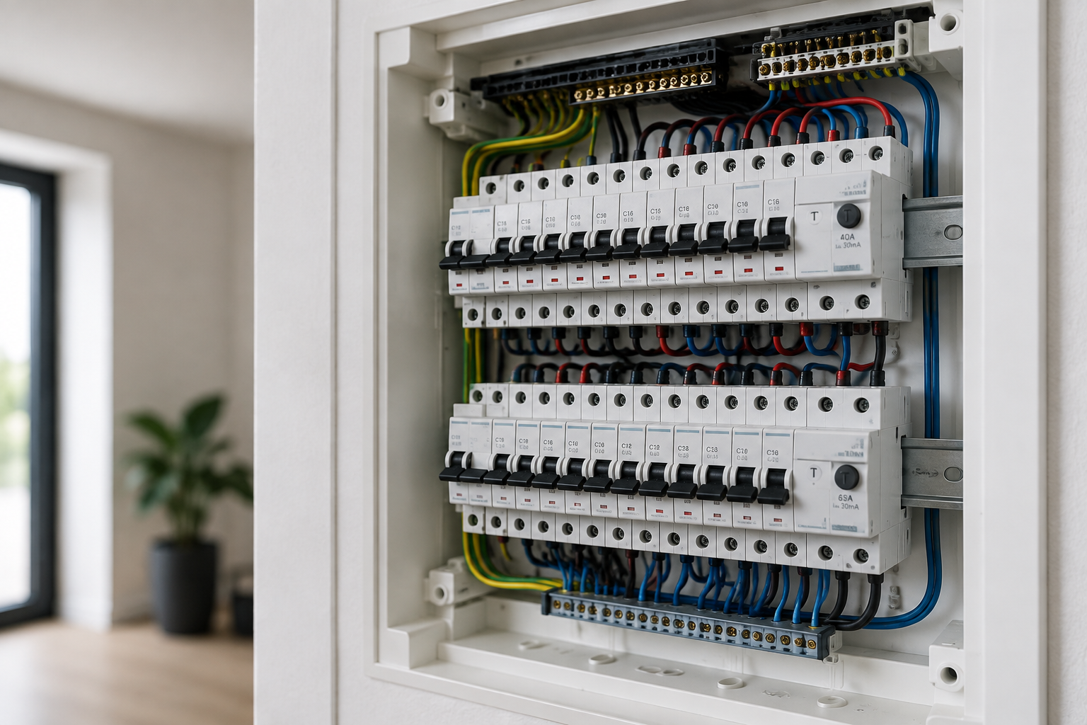 Électricien V.E.D intervenant sur un tableau électrique